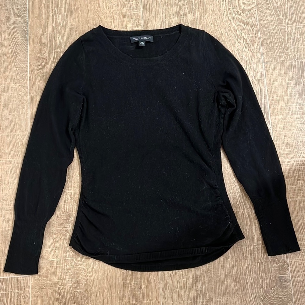 Banana Republic wool black ruched sweater